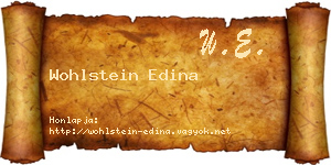 Wohlstein Edina névjegykártya